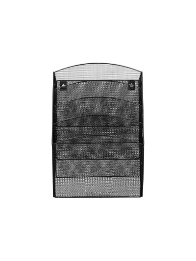 Expositor mural q-connect de pared 5 bandejas din a4 negro 9,3x31,5x44 cm