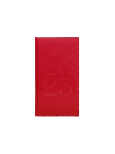 Agenda encuadernada liderpapel creta 80x150 mm 2025 semana vista color rosa buganvilla papel 70 gr