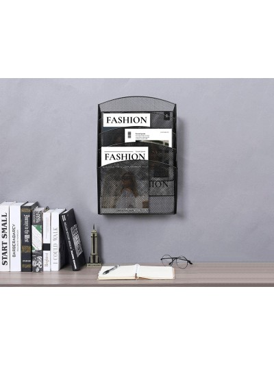 Expositor mural q-connect de pared 5 bandejas din a4 negro 9,3x31,5x44 cm