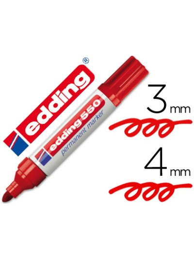 Rotulador edding punta fibra permanente 550 rojo n.2 punta redonda recargable