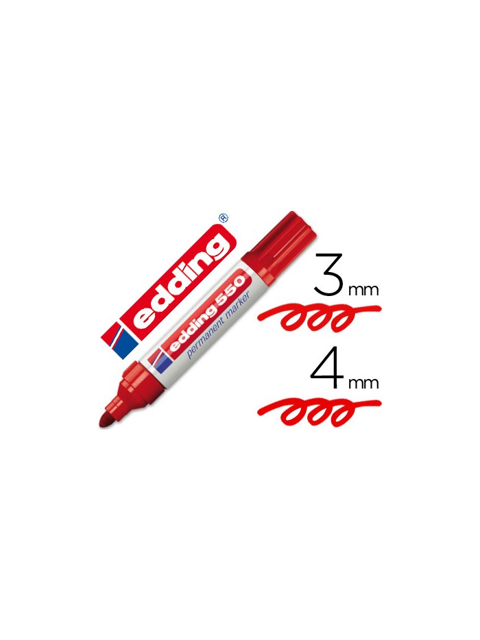 Rotulador edding punta fibra permanente 550 rojo n.2 punta redonda recargable Rotulador edding punta fibra permanente 550 rojo n.2 punta redonda recargable