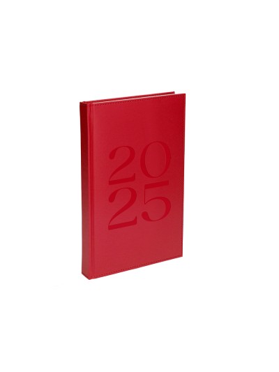 Agenda encuadernada liderpapel creta 80x150 mm 2025 semana vista color rosa buganvilla papel 70 gr