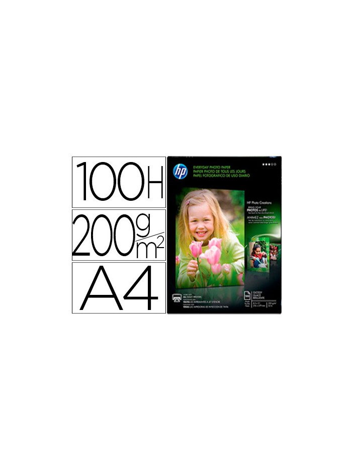 Papel fotografico hp din a4 semi glossy 200 gr paquete de 100 hojas Papel fotografico hp din a4 semi glossy 200 gr paquete de 100 hojas