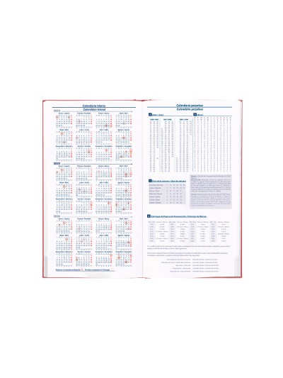Agenda encuadernada liderpapel creta 80x150 mm 2025 semana vista color rosa buganvilla papel 70 gr