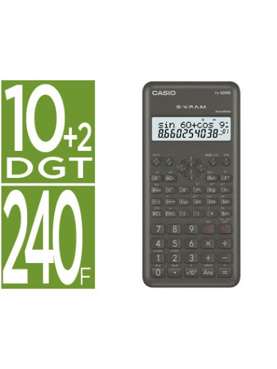 Calculadora casio fx-82msii cientifica 240 funciones pantalla de dos lineas