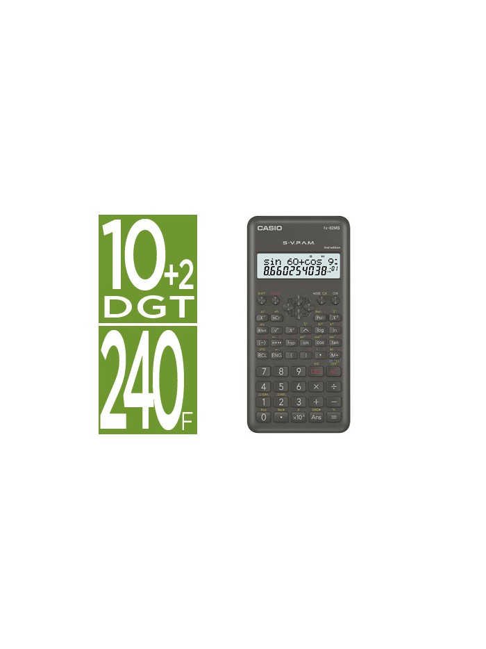 Calculadora casio fx-82msii cientifica 240 funciones pantalla de dos lineas Calculadora casio fx-82msii cientifica 240 funciones pantalla de dos lineas