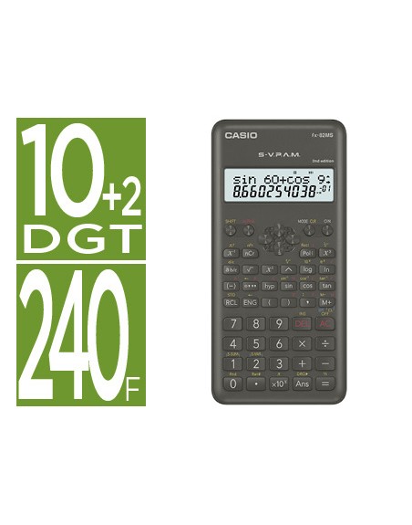 Calculadora casio fx-82msii cientifica 240 funciones pantalla de dos lineas
