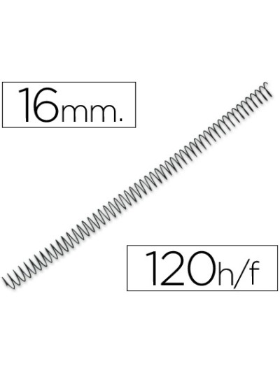 Espiral metalico yosan negro paso 64 5:1 16 mm calibre 1,20 mm