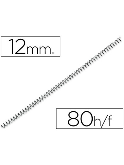 Espiral metalico yosan negro paso 64 5:1 12 mm calibre 1,00 mm
