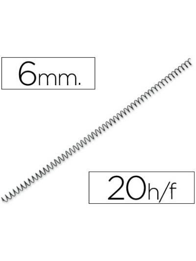 Espiral metalico yosan negro paso 64 5:1 6 mm calibre 1,00 mm