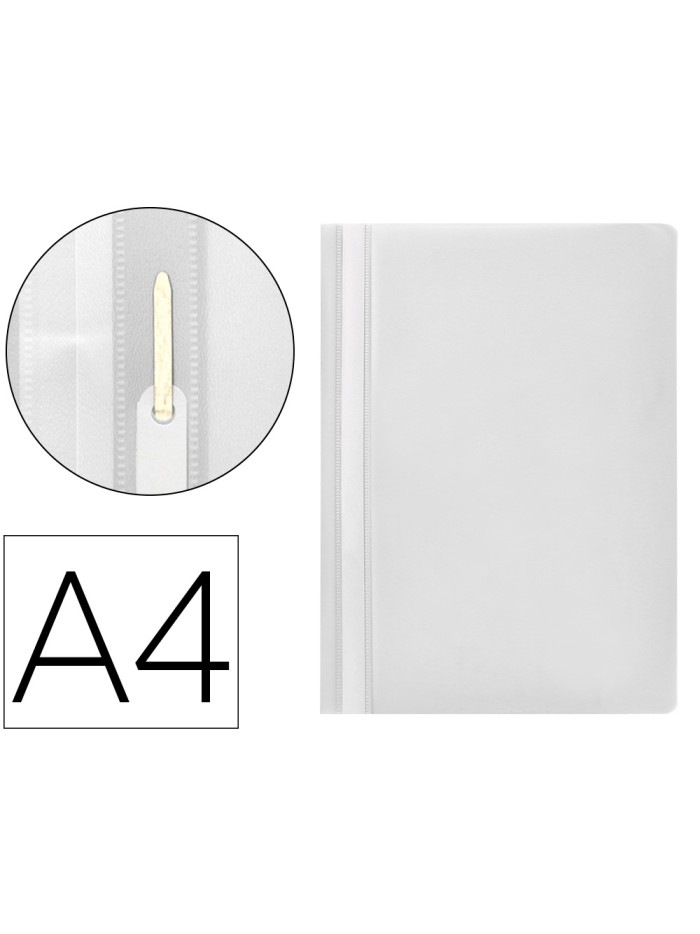 Carpeta dossier fastener plastico q-connect din a4 blanco Carpeta dossier fastener plastico q-connect din a4 blanco