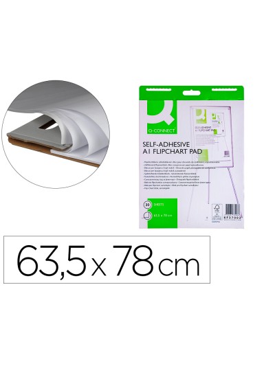 Bloc congreso q-connect papel autoadhesivo 635x830 mm fsc 30 hojas 70g/m2
