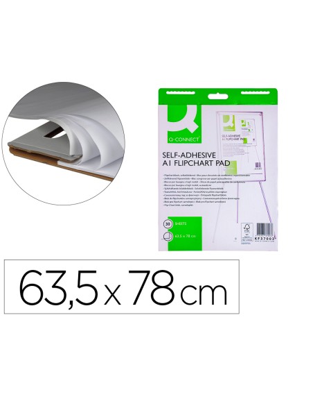 Bloc congreso q-connect papel autoadhesivo 635x830 mm fsc 30 hojas 70g/m2