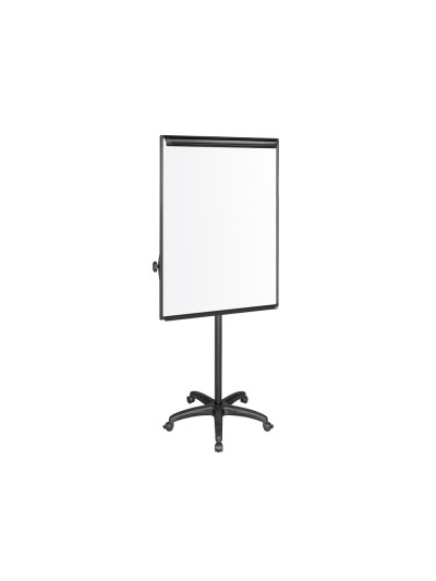 Pizarra movil q-connect con ruedas para conferencias tablero lacado blanco apta para escritura directa y bloc