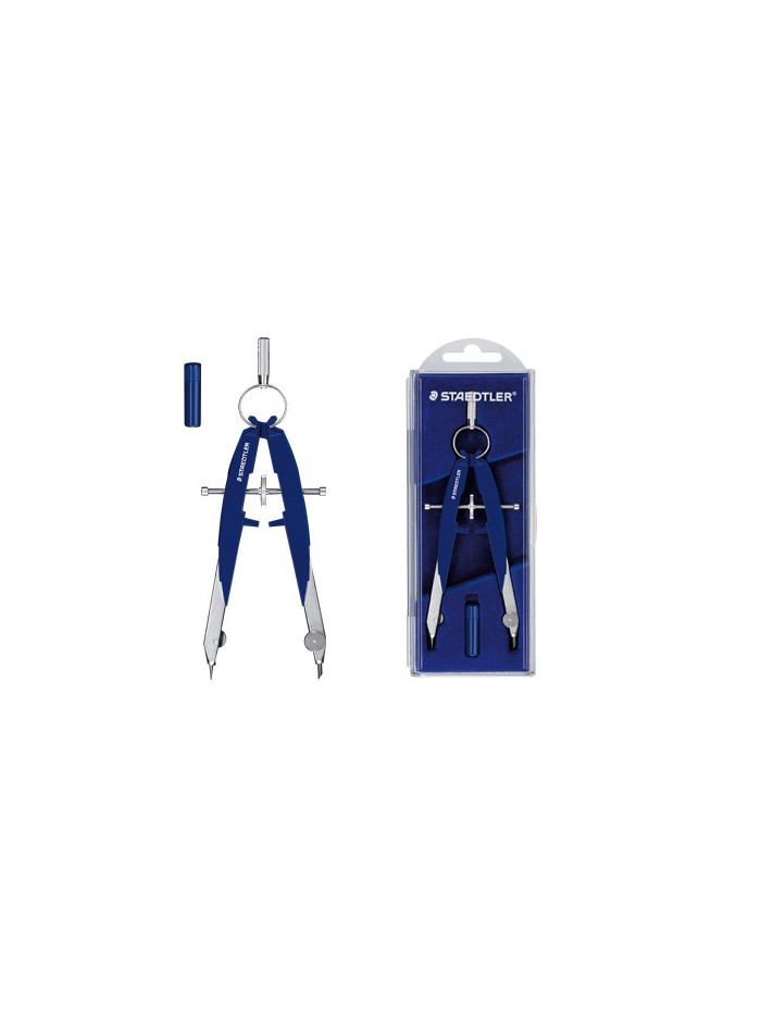 Compas staedtler micrometrico con husillo y ajuste por rueda central incluye tubo de minas mars 556