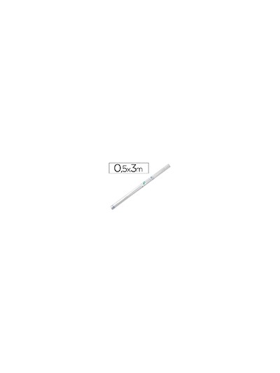Rollo plastico adhesivo liderpapel 0,50x3 mt. 8o micras forralibros removible