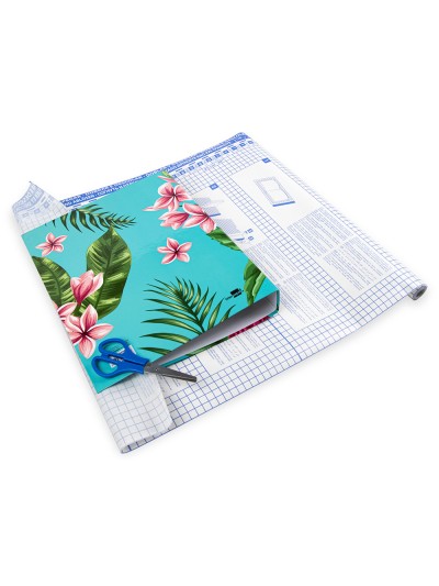Rollo plastico adhesivo liderpapel 0,50x3 mt. 8o micras forralibros removible