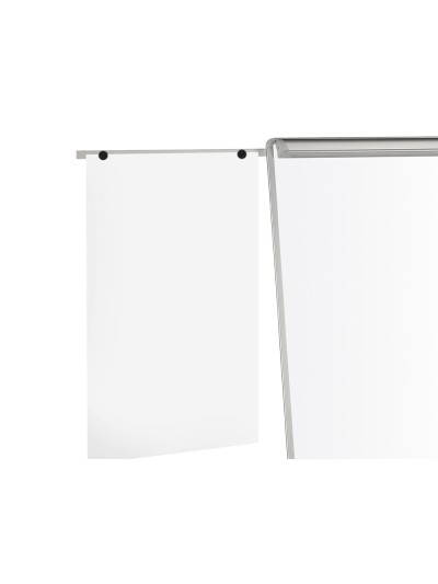 Pizarra blanca q-connect con tripode 90x70x195cm y brazos extensibles para conferencias superficie laminada