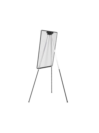 Pizarra blanca q-connect con tripode 100x70 cm para convenciones superficie laminada marco negro