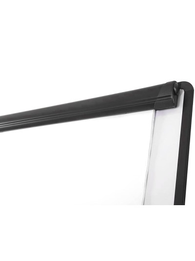 Pizarra blanca q-connect con tripode 100x70 cm para convenciones superficie laminada marco negro
