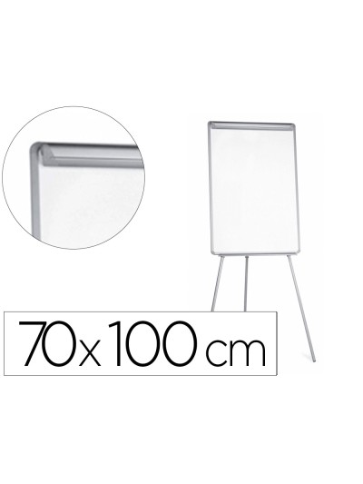 Pizarra blanca q-connect con tripode 90x70x195cm para convenciones superficie lacadamagnetica escritura directa