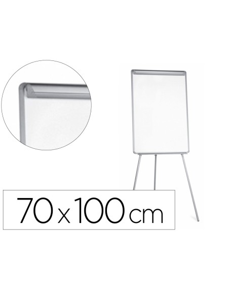 Pizarra blanca q-connect con tripode 70x100 cm para convenciones superficie laminada escritura directa