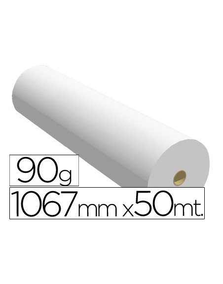 Papel reprografia para plotter 1067mmx50mt 90gr impresion ink-jet