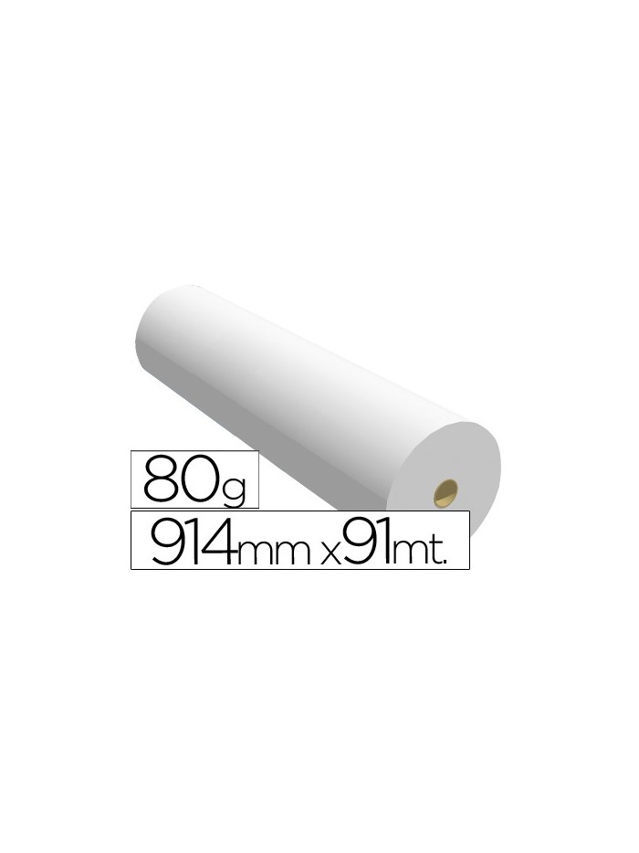 Papel reprografia para plotter 914mmx91mt 80gr impresion ink-jet Papel reprografia para plotter 914mmx91mt 80gr impresion ink-jet