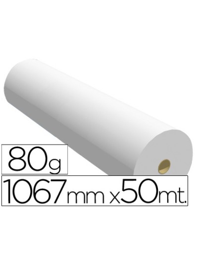 Papel reprografia para plotter 1067mmx50mt 80gr impresion ink-jet