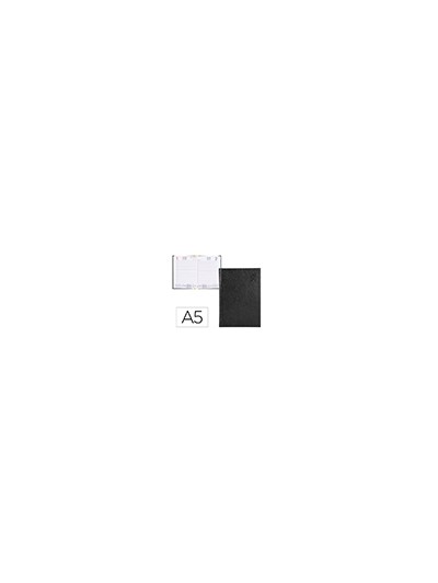 Agenda encuadernada liderpapel corfu a5 2025 dia pagina color negro papel 60 gr