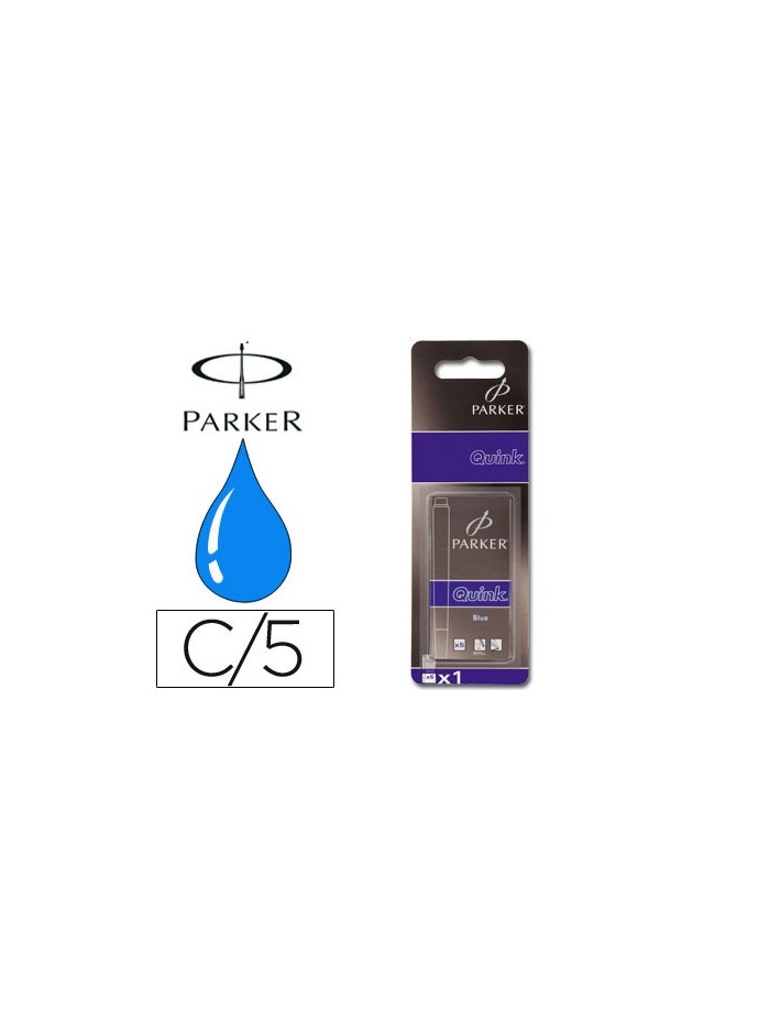 Tinta estilografica parker azul real caja de 5 cartuchos Tinta estilografica parker azul real caja de 5 cartuchos