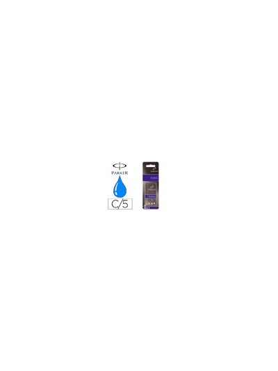 Tinta estilografica parker azul real caja de 5 cartuchos