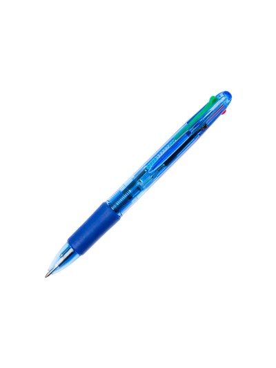 Boligrafo q-connect 4 en 1 tinta 4 colores retractil con sujecion de caucho