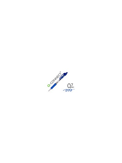 Boligrafo q-connect retractil con sujecion de caucho tinta aceite 0,7 mm color azul