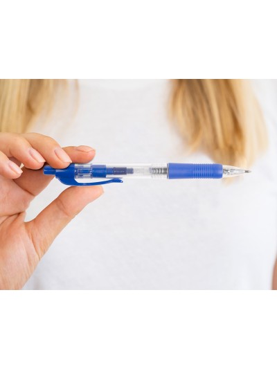 Boligrafo q-connect retractil con sujecion de caucho tinta aceite 0,7 mm color azul