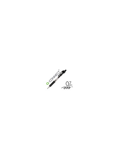 Boligrafo q-connect retractil con sujecion de caucho tinta aceite 0,7 mm color negro