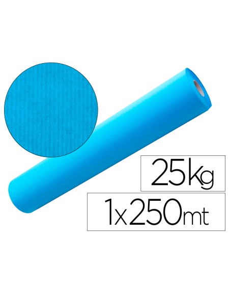 Papel kraft azul bobina 1,00 mt x 250 mt especial para embalaje