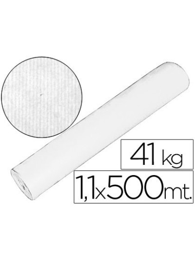 Papel kraft blanco bobina 1,10 mt x 500 mt especial para embalaje