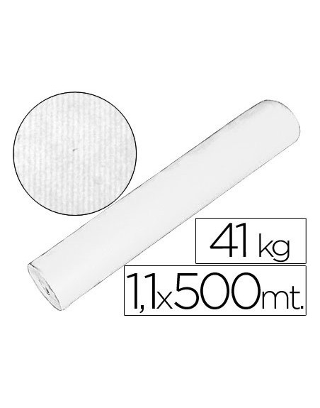 Papel kraft blanco bobina 1,10 mt x 500 mt especial para embalaje