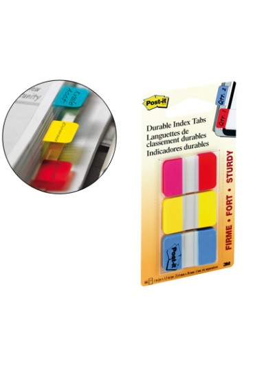 Banderitas separadoras rigidas dispensador 3 colores post-it index 686-ryb medianos22 banderitas por color