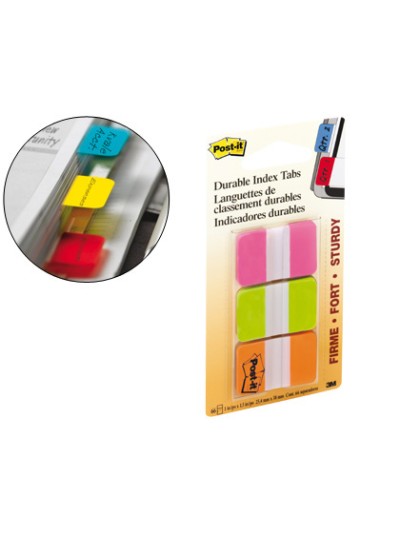 Banderitas separadoras rigidas dispensador 3 colores post-it index 686-pgo medianos22 banderitas por color