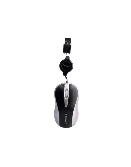 Raton q-connect mini optico 800 dpi retractil usb 1,5 ghz negro
