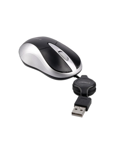 Raton q-connect mini optico 800 dpi retractil usb 1,5 ghz negro