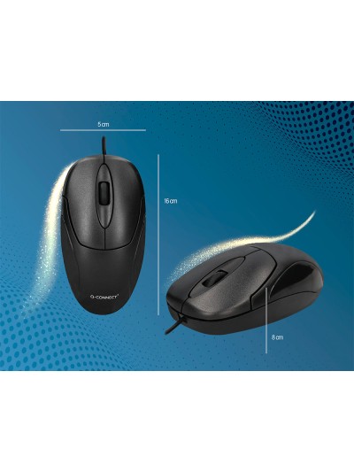 Raton q-connect optico 800 dpi usb 1,5 ghz negro