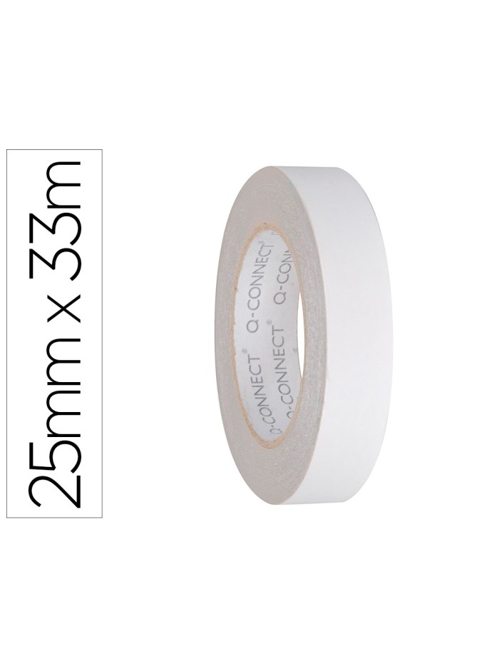 Cinta adhesiva q-connect doble cara 33 mt x 25 mm Cinta adhesiva q-connect doble cara 33 mt x 25 mm
