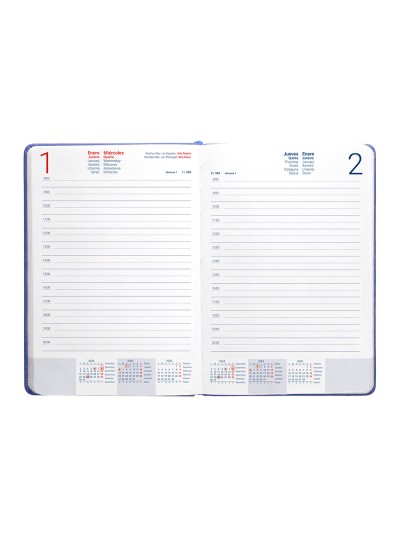 Agenda encuadernada liderpapel kinaros a5 2025 dia pagina color azul papel 70 gr
