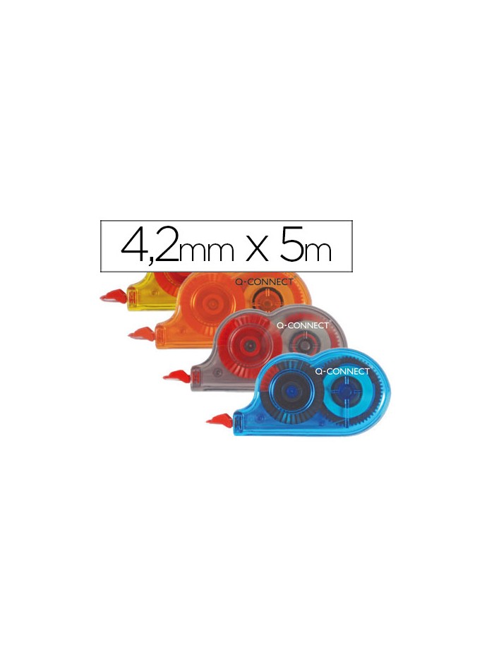 Corrector q-connect cinta mini blanco 4,2 mm x 5 mt bombonera de 28 unidades Corrector q-connect cinta mini blanco 4,2 mm x 5 mt bombonera de 28 unidades