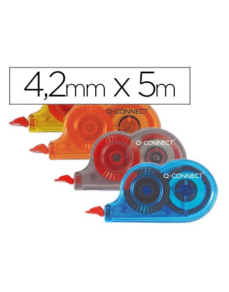 Corrector q-connect cinta mini blanco 4,2 mm x 5 mt bombonera de 28 unidades
