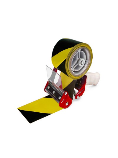 Cinta adhesiva q-connect de seguridad amarilla y negra 20 mt x 48 mm