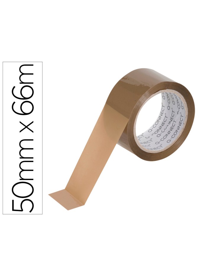 Cinta adhesiva q-connect polipropileno havana 66 mt x 50 mm para embalaje bajo ruido Cinta adhesiva q-connect polipropileno havana 66 mt x 50 mm para embalaje bajo ruido